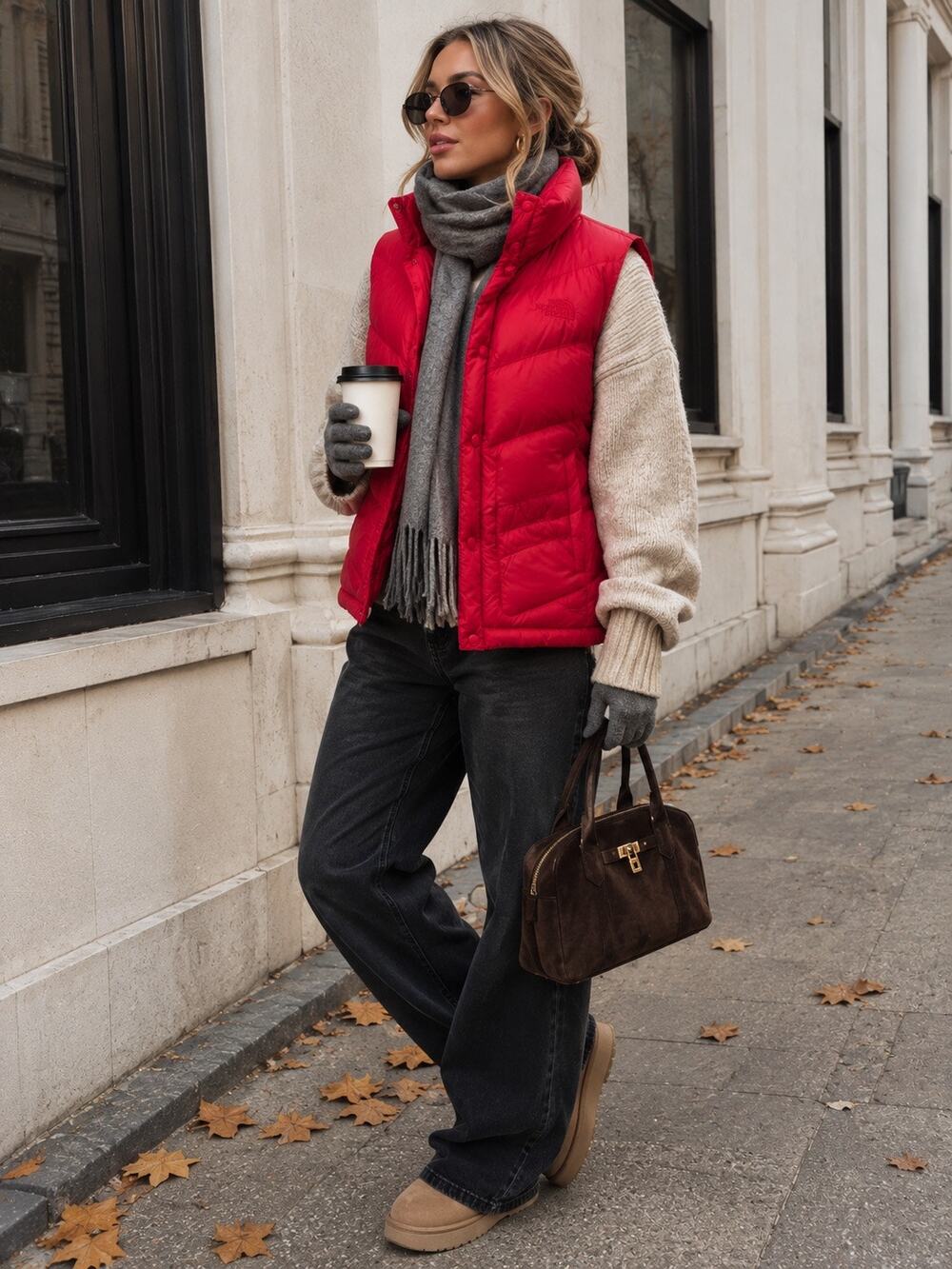 The North Face Full Zip Insulated Quilted Puffer Vest Jacket Red Women's Small